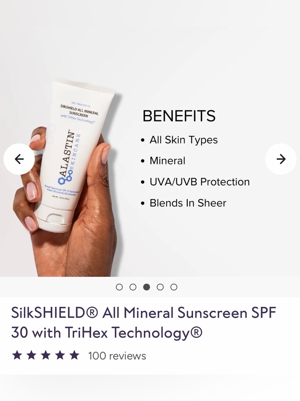 Alastin SilkSHIELD All Mineral Sunscreen SPF 30 -